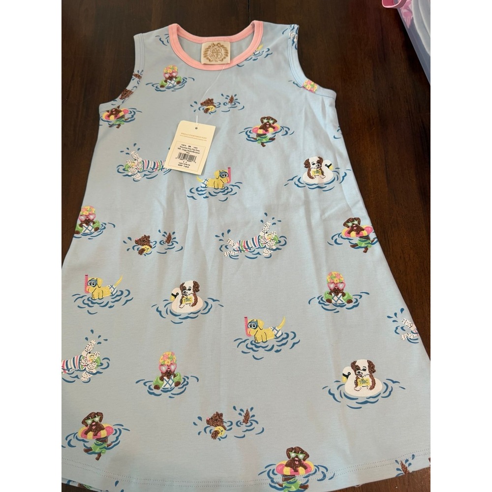 Beaufort Bonnet Company Sleeveless Polly Play Dress in the Doggy Paddle print wi
